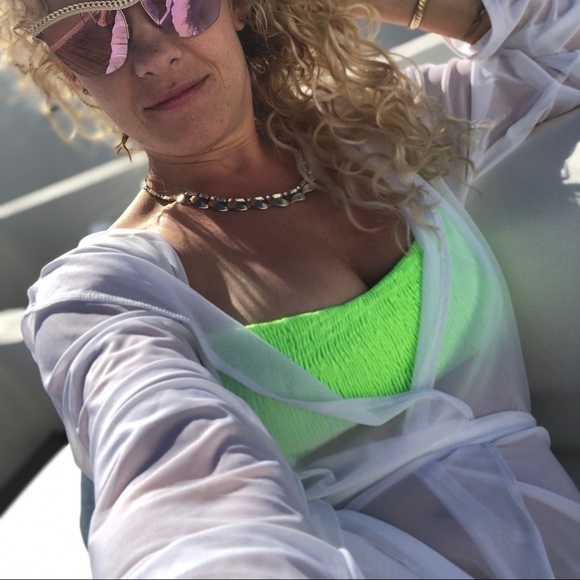 𝅺LAINA Rauma Fine Mesh Kimono white Belted - Picture 6 of 12